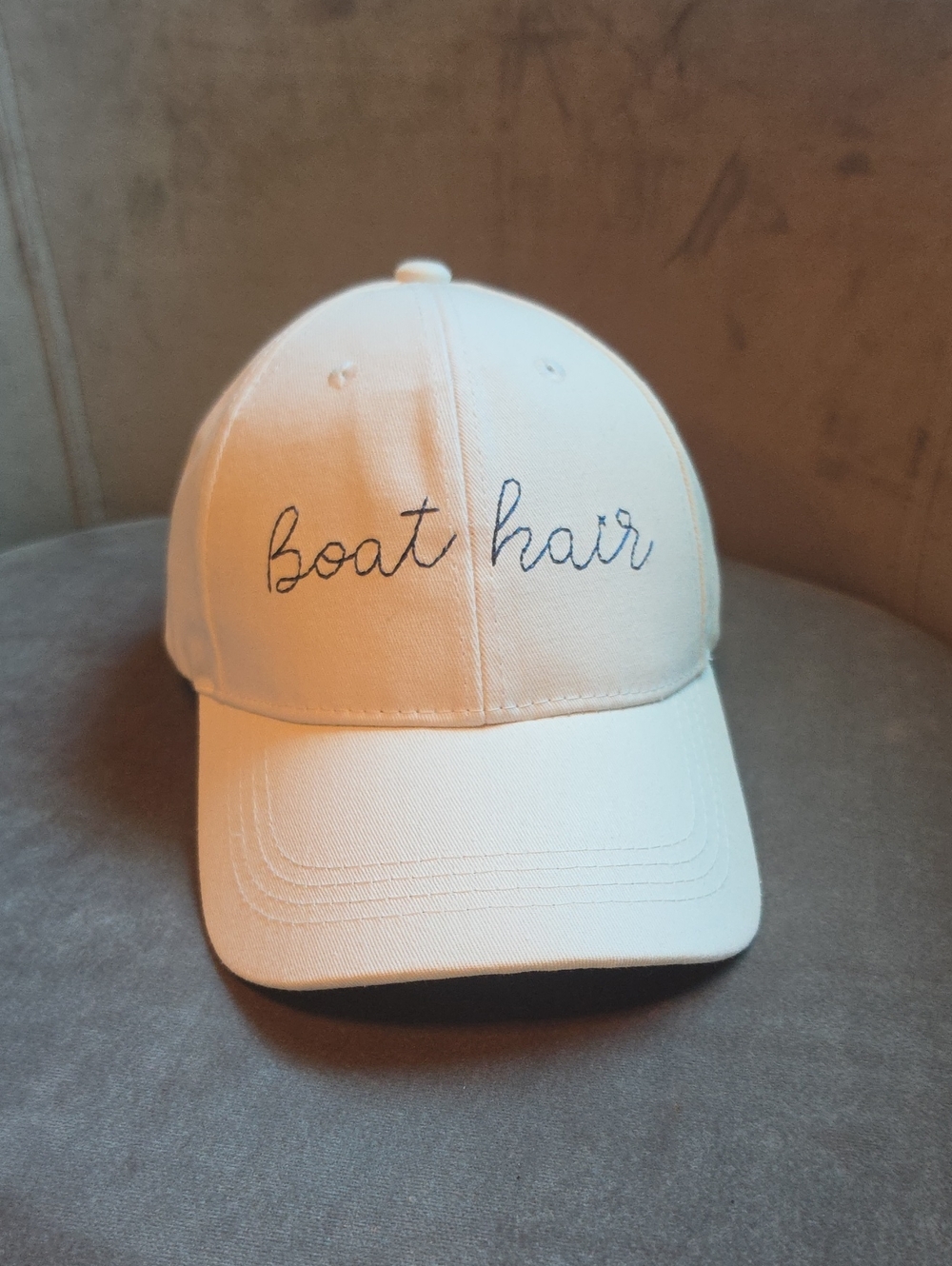 Boat Hair White Baseball Cap